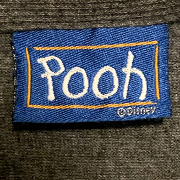 Women's DISNEY Top Sz M Eeyore Embroidered Button Down Shirt Gray Pooh Character - Picture 3 of 10
